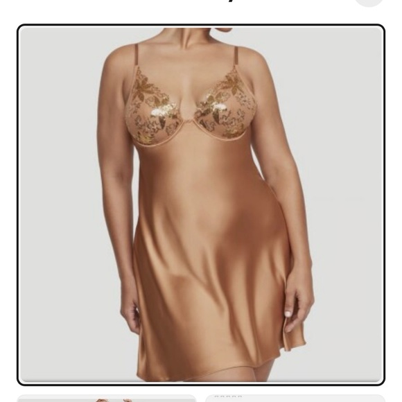 Victoria’s Secret Satin Slip Dress Gold Foil S NWT - Picture 1 of 9